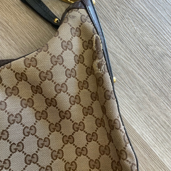 Authentic Gucci canvas pre loved hobo bag. - Picture 7 of 11